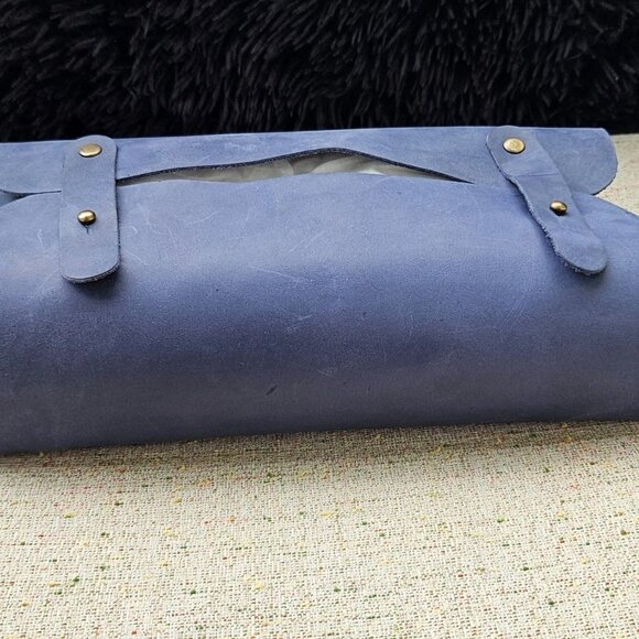 Genuine Leather Tissue Box Handmade Blue Leather Box for Tissue New - Picture 6 of 14